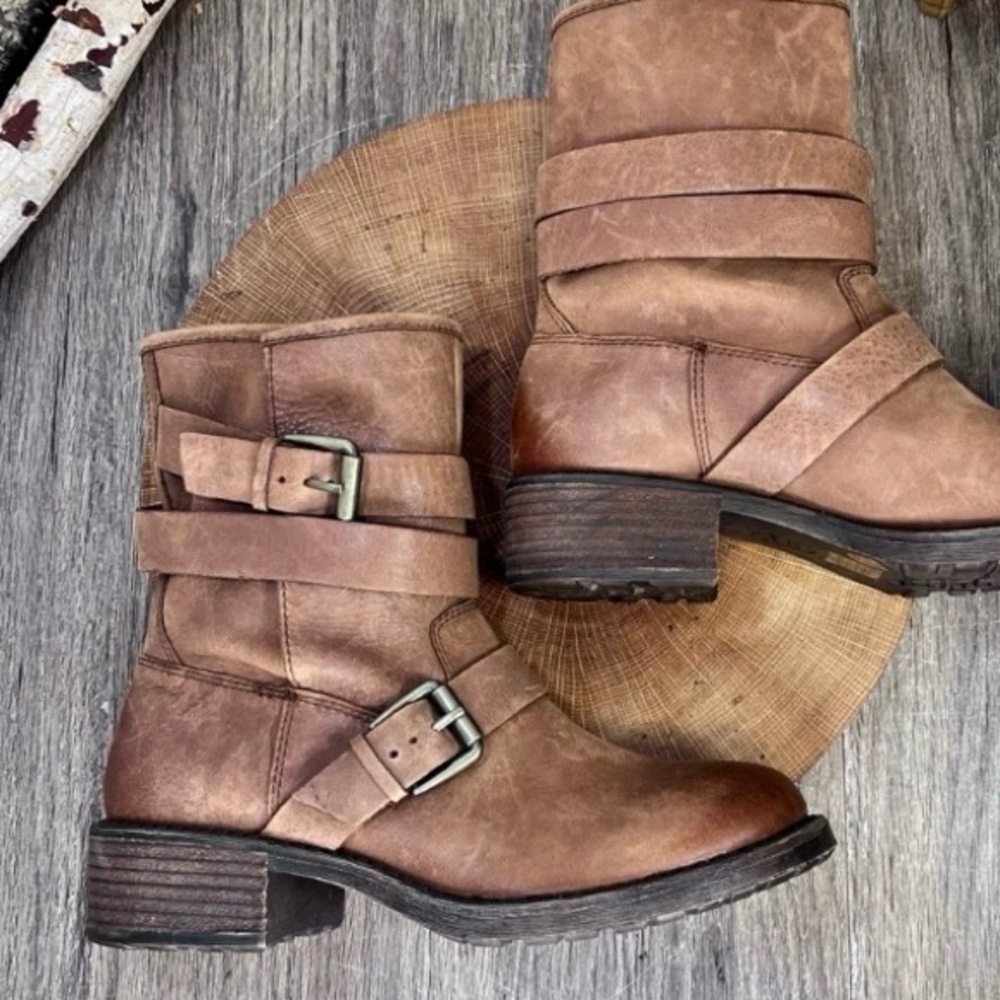 LUCKY BRAND Boots LK-DALLIS Leather Brown Taupe Toffee Winter Haze Size 8